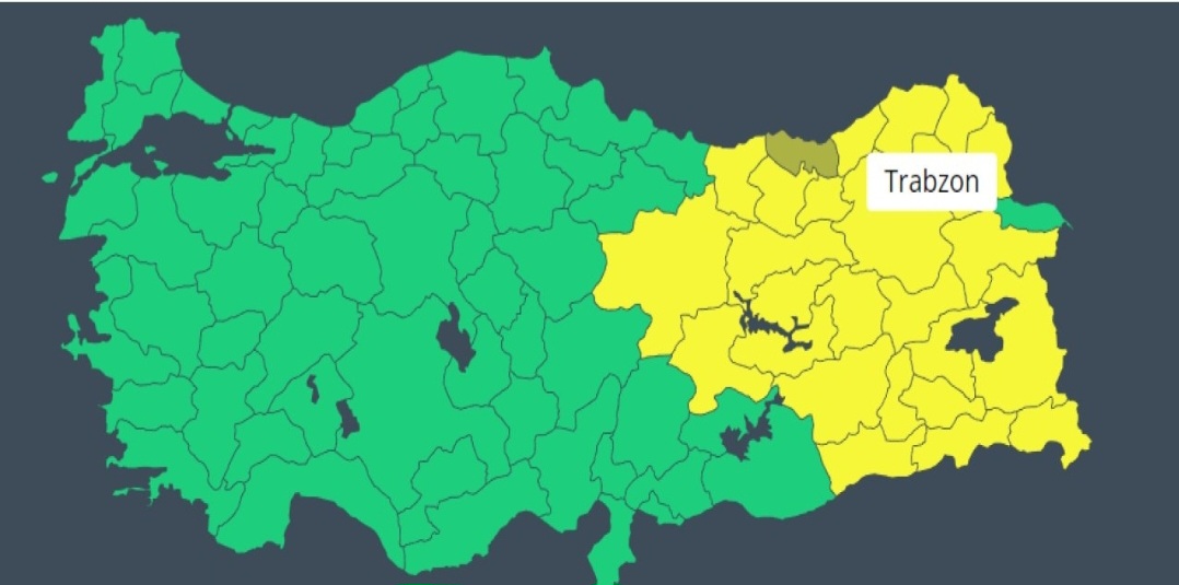 Meteorolijiden Trabzon Dahil Çok Sayıda Şehre Uyarı