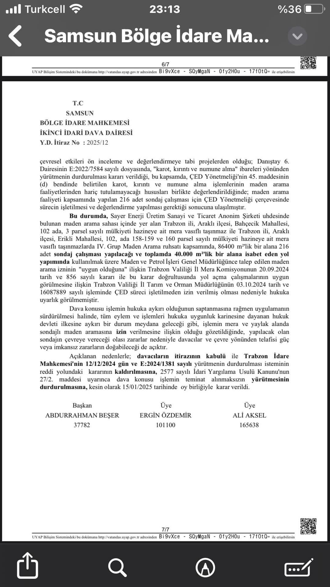 Son Dakika: Araklı'da Altın Madeni için Mahkemeden Karar!