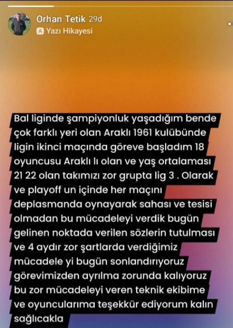 Son Dakika: Araklıspor'da Şok Gelişme..!